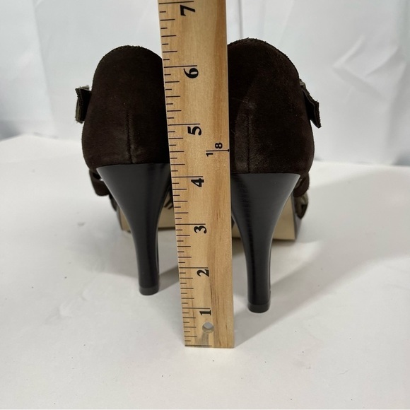 Madden Girl Brown Suede platform Dress Heels Size 8 - Picture 5 of 12
